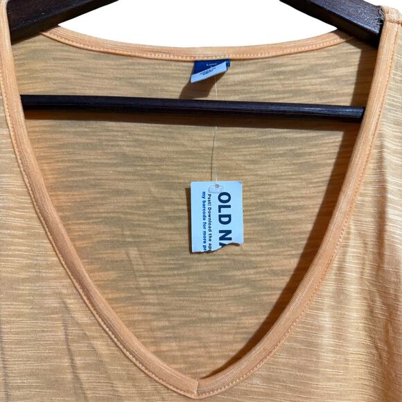 NWT Old Navy Luxe light orange v-neck oversized tee - Small - Picture 2 of 3